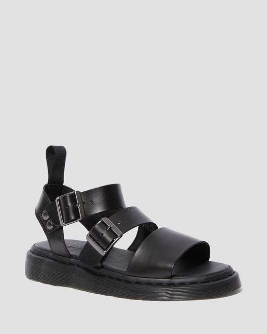 Sandalias Negras Dr. Martens Gryphon Brando Strap Hombre Negros MX-05814